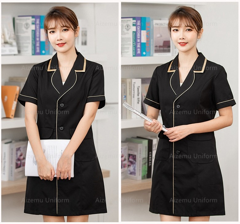 Medical Lab Logo - New Black beauty uniform with beautician