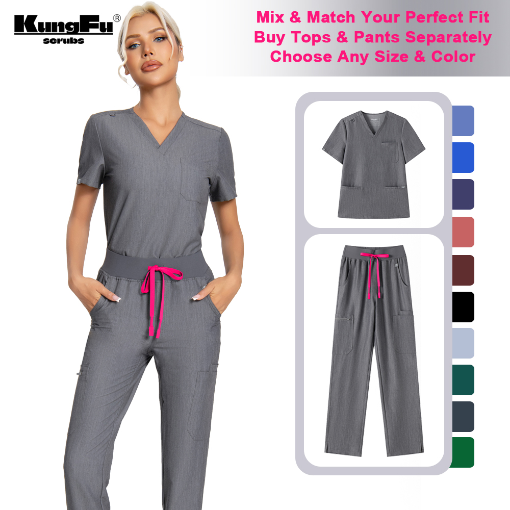 KUNGFU SCRUBS Women Nurse Scru - Medical Lab Uniform 评论和价格