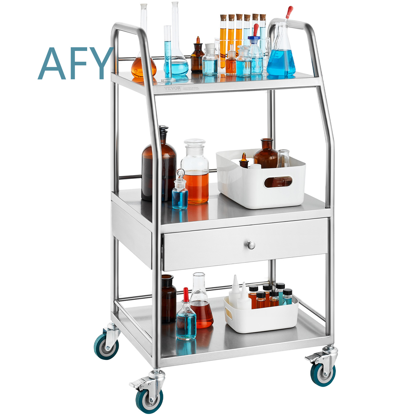3 Tier Stainless Steel Rolling - Medical Lab Officer 评论和价格