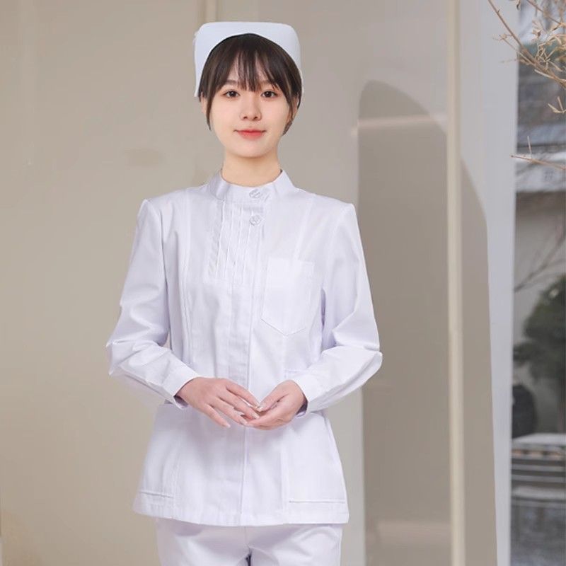 Pink Long Sleeve Nurse Uniform - Medical Lab Logo 评论和价格