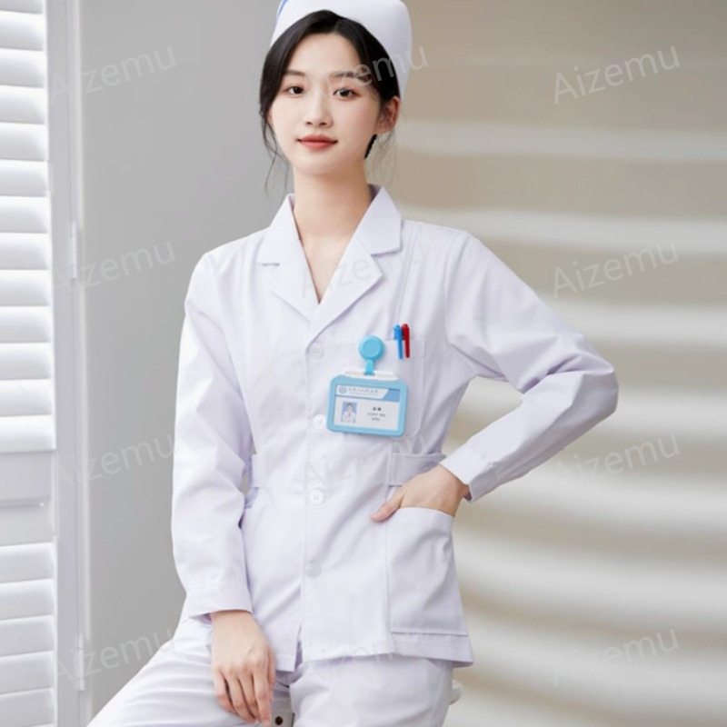 New White Long Sleeve Nurse Un - Medical Lab Logo 评论和价格